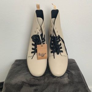 Cream Leather Dr. Martens AirWair Boots